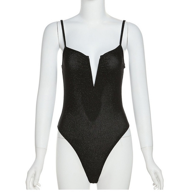 Kuum tüdrukustiilis kombinesoon Super kuum must liibuv seksikas traksidega tänavadisain, õhuke, ühes tükis riided, ülaosaga naiste ülaosa