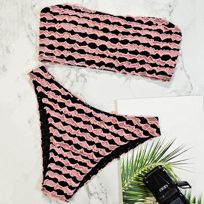 Naiste seksikas sidemega bikiinikomplekt Bandeau Push Up Brasiilia ujumisriided Rannarõivad ujumistrikoo Puuvillane string bikiinid naiste aluspesu