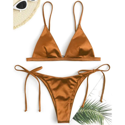 Naiste seksikas sidemega bikiinikomplekt Bandeau Push Up Brasiilia ujumisriided Rannarõivad ujumistrikoo Puuvillane string bikiinid naiste aluspesu