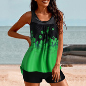 Dvodijelni kupaći kostimi za žene Prugasta majica bez rukava s kratkim hlačama za dječake Ženske kratke kupaće kostime Srednje kratke hlače za žene