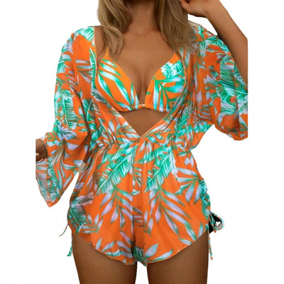 Set bikini 3 bucăți sexy, costum de baie, cu mânecă lungă, pentru plajă, costum de baie pentru femei, 2023 купальник женский