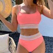 Noua vară 2023 Costum de baie pentru femei, fără bretele, cu talie înaltă, set de bikini push-up sexy, costume de baie, biquini, monokini