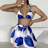 Vasaras atsevišķi peldkostīmi Tankini komplekts Sieviešu peldkostīmi 2023 Sports Beach Wear Divdaļīgs peldkostīmi Baseins Sieviešu peldkostīms