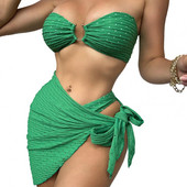 Eleganti spilventiņi Ātri žūstoši trīsdaļīgi sieviešu gurnu ietīšana peldkostīmi elastīgi meiteņu peldkostīmi ūdens aktivitāšu apģērbi