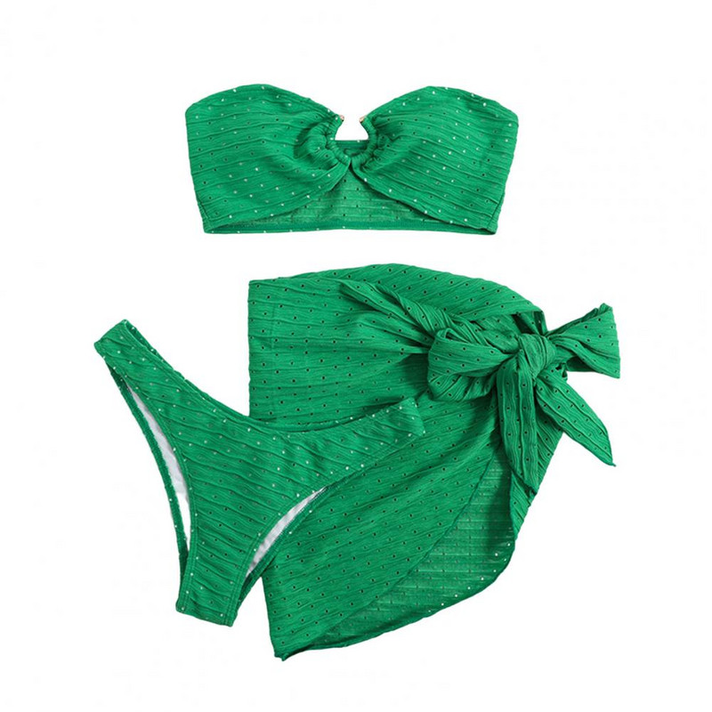 Eleganti spilventiņi Ātri žūstoši trīsdaļīgi sieviešu gurnu ietīšana peldkostīmi elastīgi meiteņu peldkostīmi ūdens aktivitāšu apģērbi