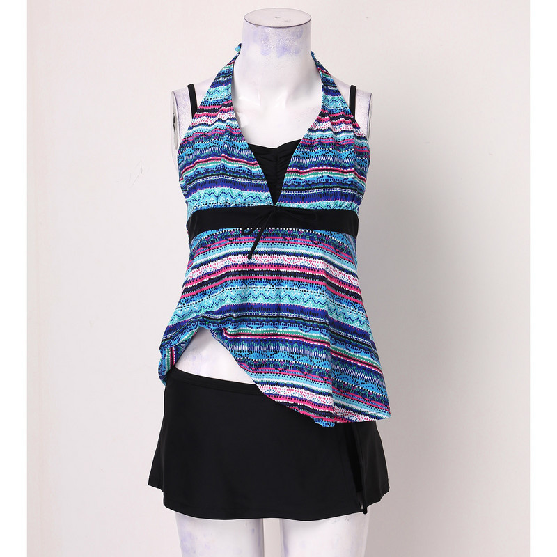 Ujumisriided 2023, naiste seksikas päitsetega kaelariietus, prinditud seelik, ujumistrikoo rannariided, naiste bikiinid, ujumisriided, trend 2023 Купальник Женский