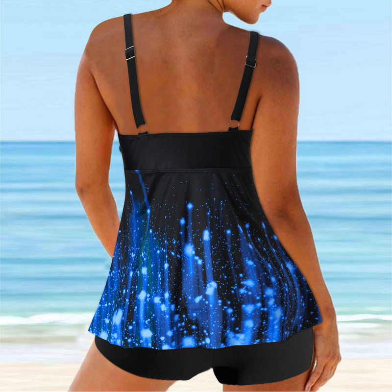 Costum de baie pentru femei Bikini doamnelor sexy cu bandaj de culoare împărțită costum de baie pliat pliat tankini Set costum de bikini Купальники 2023 Женские