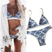 Γυναικείο Σετ μπικίνι λουλουδιών Επίδεσμος Push-Up με επένδυση Μαγιό Μαγιό Brazilian Buquini Σετ ρούχων κολύμβησης