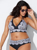 2023 Costum de baie cu talie înaltă, două piese, plus costum de baie cu imprimeu gras pentru femei, la spate, Chalaza, bikini, costum de baie pentru plajă