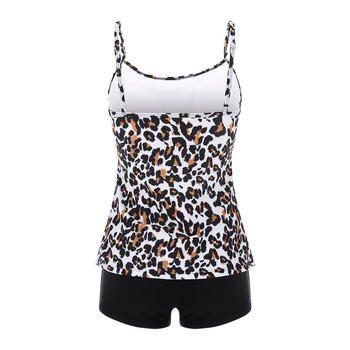 Δύο κομμάτια Leopard Printed Plus Size Summer Bikinis Σετ για εφήβους Μαγιό με σορτς μαγιό Αθλητικά μαγιό 수영복