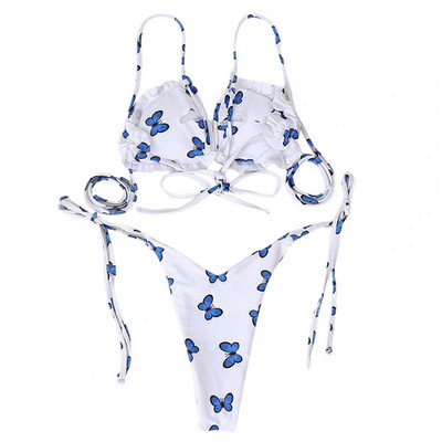 Nyári női fürdőruha nyomtatás, puha szexi női push-up melltartó bikini szett