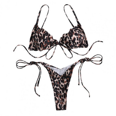 Nyári női fürdőruha nyomtatás, puha szexi női push-up melltartó bikini szett