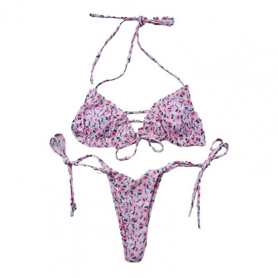 Nyári női fürdőruha nyomtatás, puha szexi női push-up melltartó bikini szett