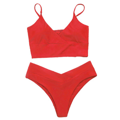 2022. gada seksīgs bikini vienkrāsains peldkostīms Sieviešu peldkostīmi Push Up bikini komplekts Brazīlijas peldkostīms Summer Beach Wear XL peldkostīms