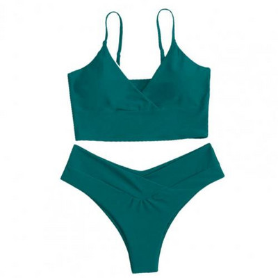 2022. gada seksīgs bikini vienkrāsains peldkostīms Sieviešu peldkostīmi Push Up bikini komplekts Brazīlijas peldkostīms Summer Beach Wear XL peldkostīms