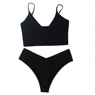 2022. gada seksīgs bikini vienkrāsains peldkostīms Sieviešu peldkostīmi Push Up bikini komplekts Brazīlijas peldkostīms Summer Beach Wear XL peldkostīms