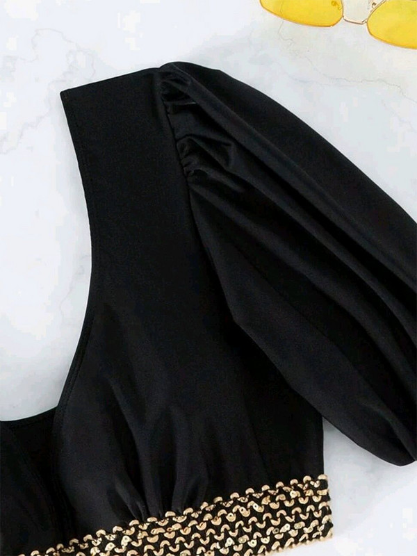 2023. aasta seksikad ujumisriided naiste ujumistrikoo, puhv varrukatega ujumiskostüüm rannariided, mustad bikiinid, kõrge vöökohaga bikiinikomplekt, rannariided