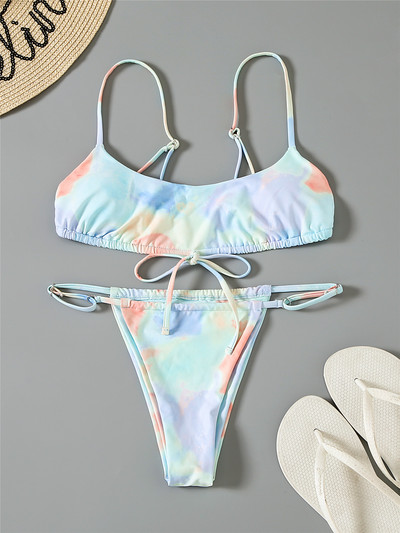 Krāsojami bikini, 2021. gada sieviešu peldkostīmi, siksnu bikini apakšā, bikini komplekts Brazīlijas peldkostīms, sieviešu peldkostīms Badpak Dame Mujer