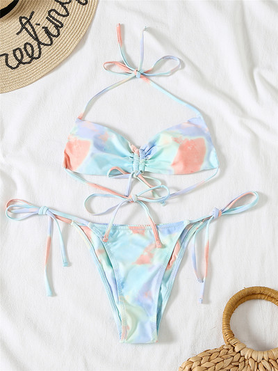 Krāsojami bikini, 2021. gada sieviešu peldkostīmi, siksnu bikini apakšā, bikini komplekts Brazīlijas peldkostīms, sieviešu peldkostīms Badpak Dame Mujer