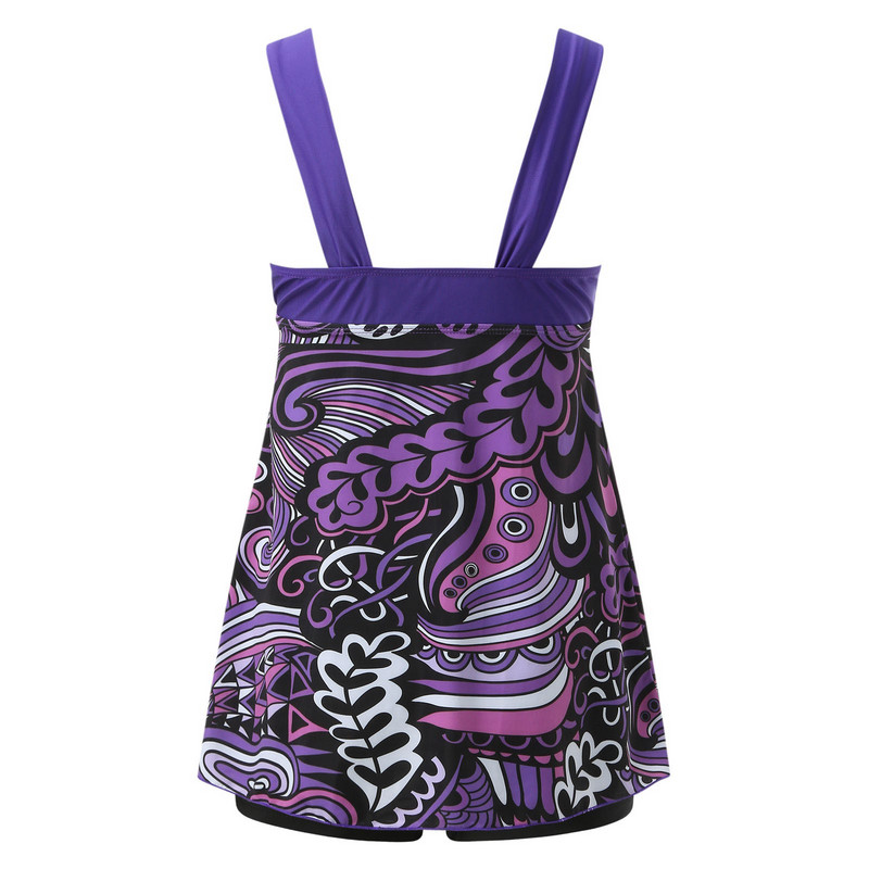 Uus naiste ujumistrikoo suures suuruses, lehtedega trükitud varrukateta kaheosaline rannariietus Kuum seksikas tankiinide komplekt Tummy Control Plus Size