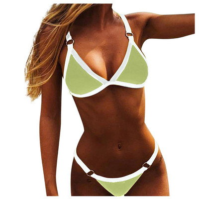 Seksi modni kupaći kostimi Ženski uski bikini komplet usklađenih boja Dvodijelni ženski kupaći kostim Novi Kupalʹnik Ženski 2022.