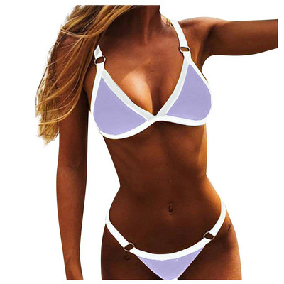 Seksi modni kupaći kostimi Ženski uski bikini komplet usklađenih boja Dvodijelni ženski kupaći kostim Novi Kupalʹnik Ženski 2022.