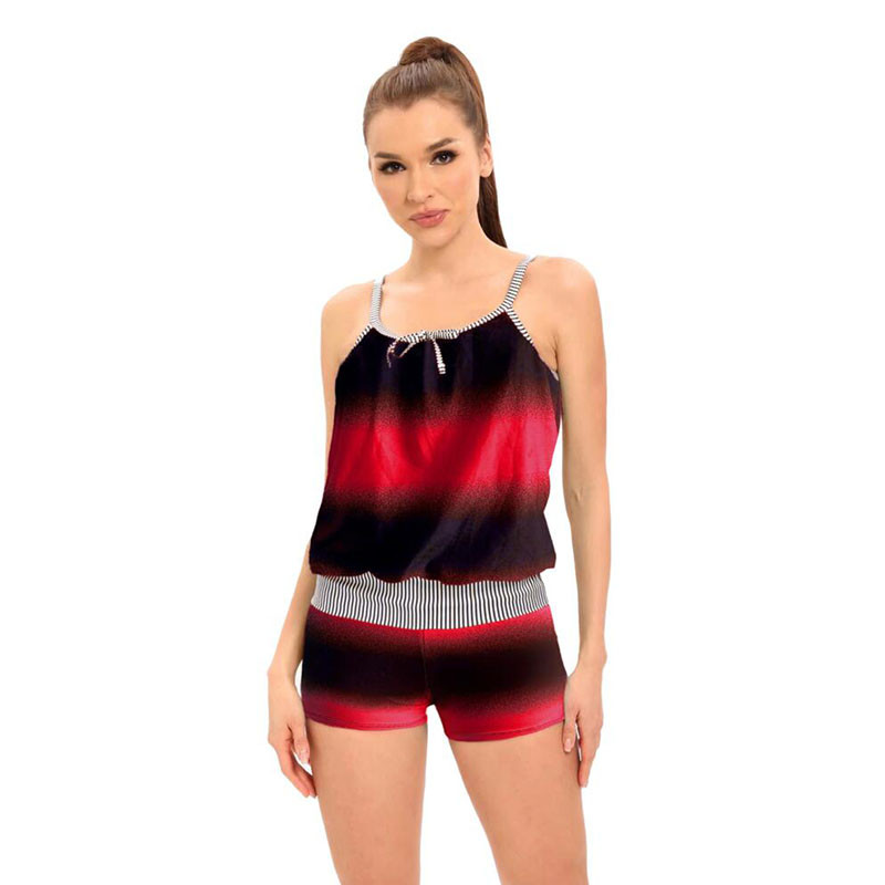 2023 Costume de baie pentru femei Hot Spring Pantaloni despicați Două piese Cover Up Fată Costume de baie cu imprimeu în gradient de protecție solară Set bikini pentru surfing