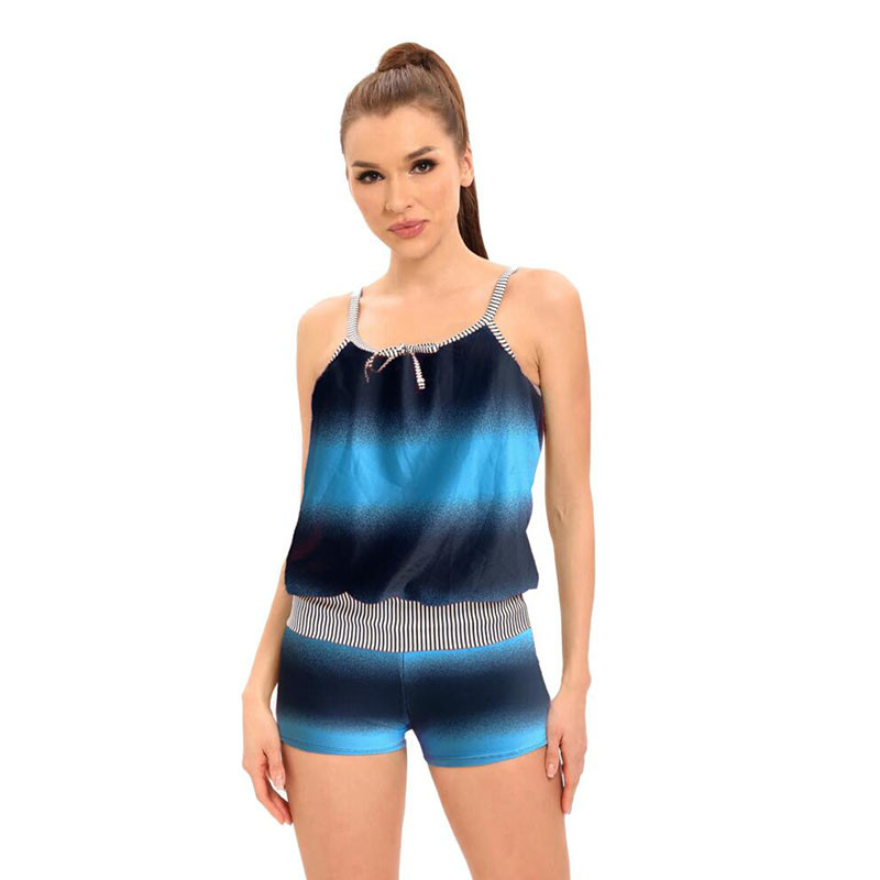 2023 Costume de baie pentru femei Hot Spring Pantaloni despicați Două piese Cover Up Fată Costume de baie cu imprimeu în gradient de protecție solară Set bikini pentru surfing