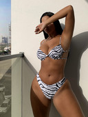 Kolmnurkse lipsuga küljel bikiinid naiste seksikas ujumistrikoo kaheosaline ujumisriided 2022 bikiinikomplekt suvine rannasebra mustriga ujumiskostüüm