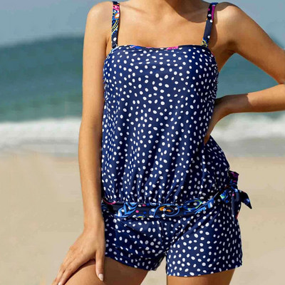 Tankini ujumisriided rannas ujumistrikoo naiste poolitatud Sling triibuline trükitud bikiinid sõlmitud ujumisriided bikiinid Vintage monokini ujumistrikoo