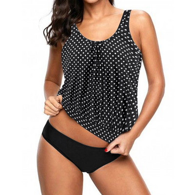 Vintage Gradient Print Tankini ujumistrikood Naiste vabaaja ujumiskleit Tankini ujumistrikoo Ujumisriided Tankini komplektid Maillot De Bain