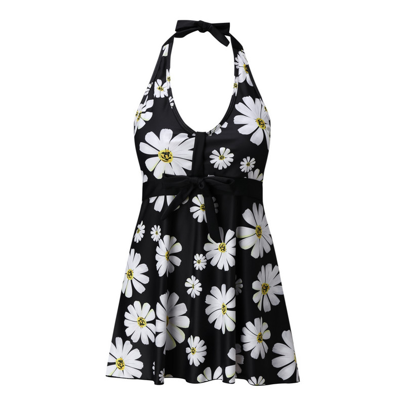 Bikiinid, kaks komplekti, rihmad Prindi Tagasi Naiste ujumiskleit Osa Ujumisriided Suurus Ujumisriided Tankiinide komplekt Lillelised rannariided Купальник Женский