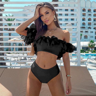 Lorylei Summer Red Sexy Bikini Set Shell Cicuri Bikini Plaja Baie 2023 Costum de baie Femei Halter Costume de baie Bikini cu bretele B497