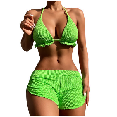 Naiste bikiinikomplekt, kõrge vöökohaga ujumisriided, tugevad naiste lühikesed püksid ujumistrikoo supelkostüüm Push Up Hawaii rannariided 2022 Tankinid