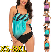 Sieviešu jauna dizaina apdruka Tankini peldkostīms sievietēm Sexy Bikini peldkostīmu komplekts Sieviešu liela izmēra Tankini Monokini divdaļīgs peldkostīmu komplekts