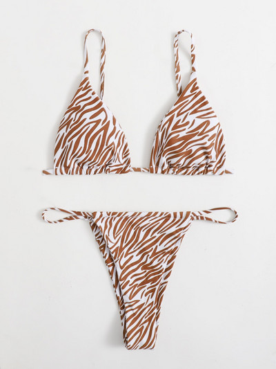 Zebra Print Push Up Bikini Szexi Bikini 2023 Új érkezés Párnázott melltartó alacsony derékú fürdőruha Női fürdőruha Női Biquini
