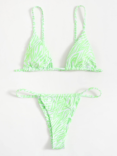 Zebra Print Push Up Bikini Szexi Bikini 2023 Új érkezés Párnázott melltartó alacsony derékú fürdőruha Női fürdőruha Női Biquini