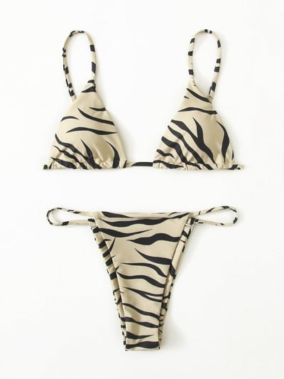 Zebra Print Push Up Bikini Szexi Bikini 2023 Új érkezés Párnázott melltartó alacsony derékú fürdőruha Női fürdőruha Női Biquini