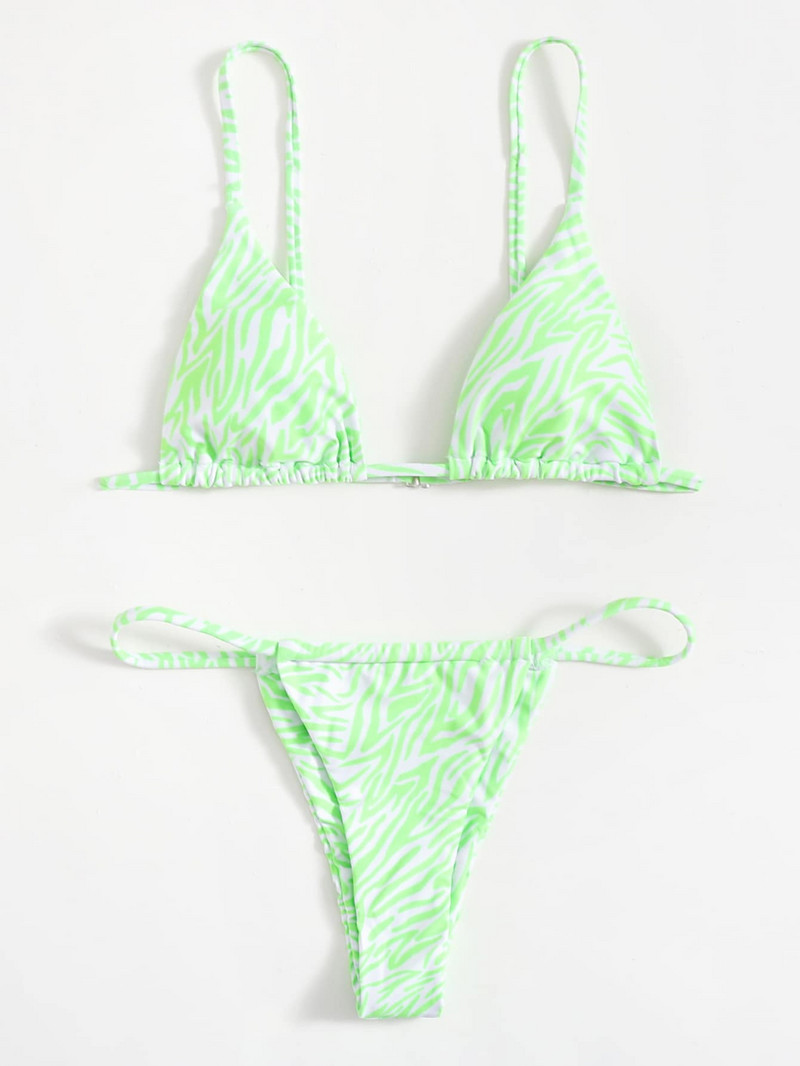 Zebra Print Push Up Bikini Szexi Bikini 2023 Új érkezés Párnázott melltartó alacsony derékú fürdőruha Női fürdőruha Női Biquini