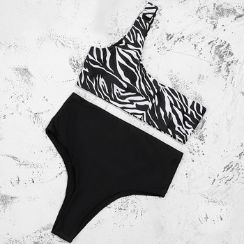 ZTVitality Zebra Print One Shoulder Bikini Sexy Bikini 2021 New Arrival Gadd σουτιέν Γυναικεία μαγιό με αγκράφα