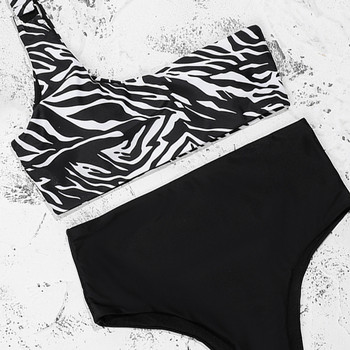 ZTVitality Zebra Print One Shoulder Bikini Sexy Bikini 2021 New Arrival Gadd σουτιέν Γυναικεία μαγιό με αγκράφα