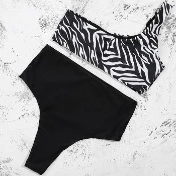 ZTVitality Zebra Print One Shoulder Bikini Sexy Bikini 2021 New Arrival Gadd σουτιέν Γυναικεία μαγιό με αγκράφα