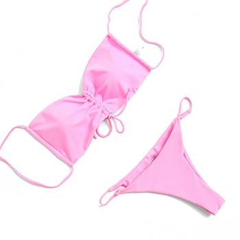 ZTVitality Pink Bikinis Sexy Push Up Bikini 2020 Hot Sale Γεμισμένος επίδεσμος κορδόνι Μαγιό χαμηλής μέσης Γυναικεία μαγιό Γυναικεία μπικίνι