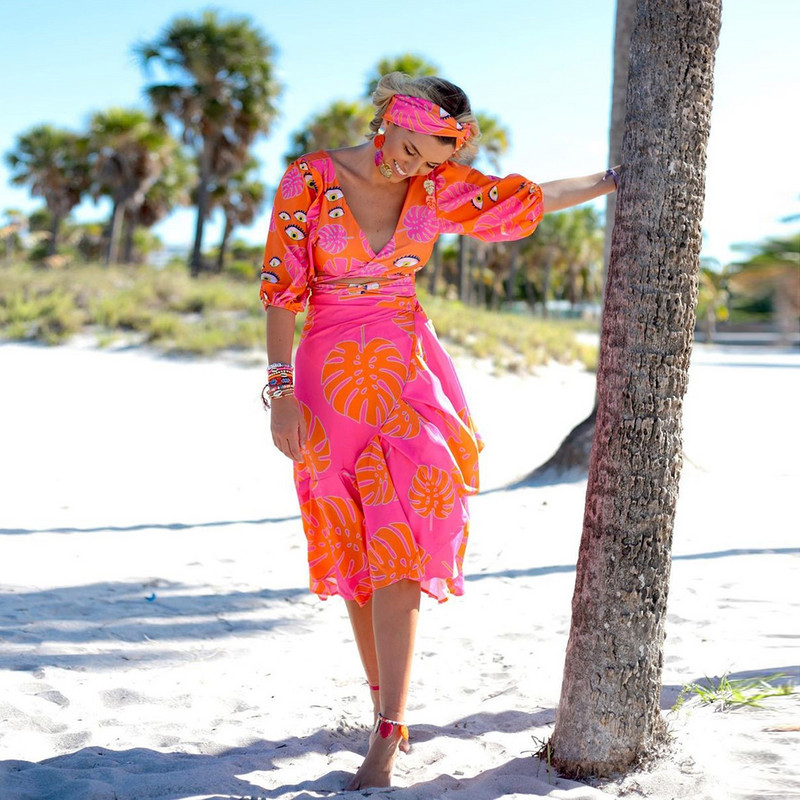 2023 Nyári Sexy Print 2 részes bikini szett Vintage nyomott push up magas dekoltázsú fürdőruha Női fürdőruha bikini B405