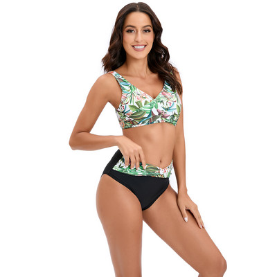 Seksikad kõrge vöökohaga bikiinid 2023, uued päitsetega ujumisriided naiste ujumistrikoo naiste bikiinikomplekt, prinditud body suvine bikiin