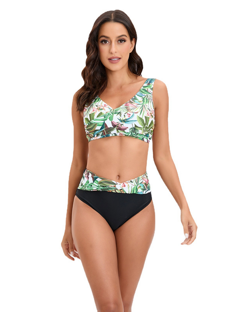 Seksikad kõrge vöökohaga bikiinid 2023, uued päitsetega ujumisriided naiste ujumistrikoo naiste bikiinikomplekt, prinditud body suvine bikiin