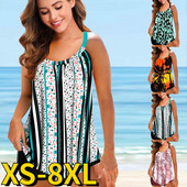 2023, vară, nou design, cu imprimare, costum de baie, set din două piese, tankini pentru femei, îmbrăcăminte de plajă vintage, costume de baie, costum de baie cu talie înaltă