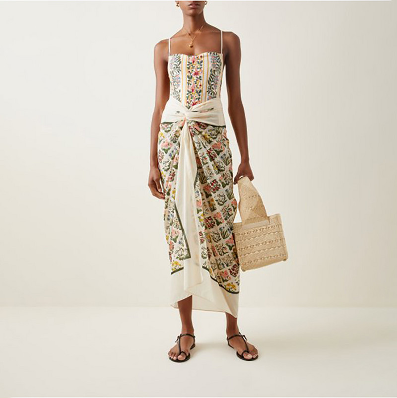 Seksikas trükitud bikiinid, lillelised ujumistrikoo, kaheosaline komplekt, kolmnurkne ujumisbikiinid suvekleit seljata väljalõikega rannariided Plus