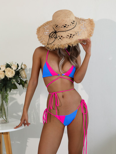 Rinabe Solid Bikiinid 2023 Push Up ujumistrikoo Seksikad stringid ujumisriided Naiste sõrmused ujumiskostüüm päitsetega pitsidega bikiinikomplekt rannariided