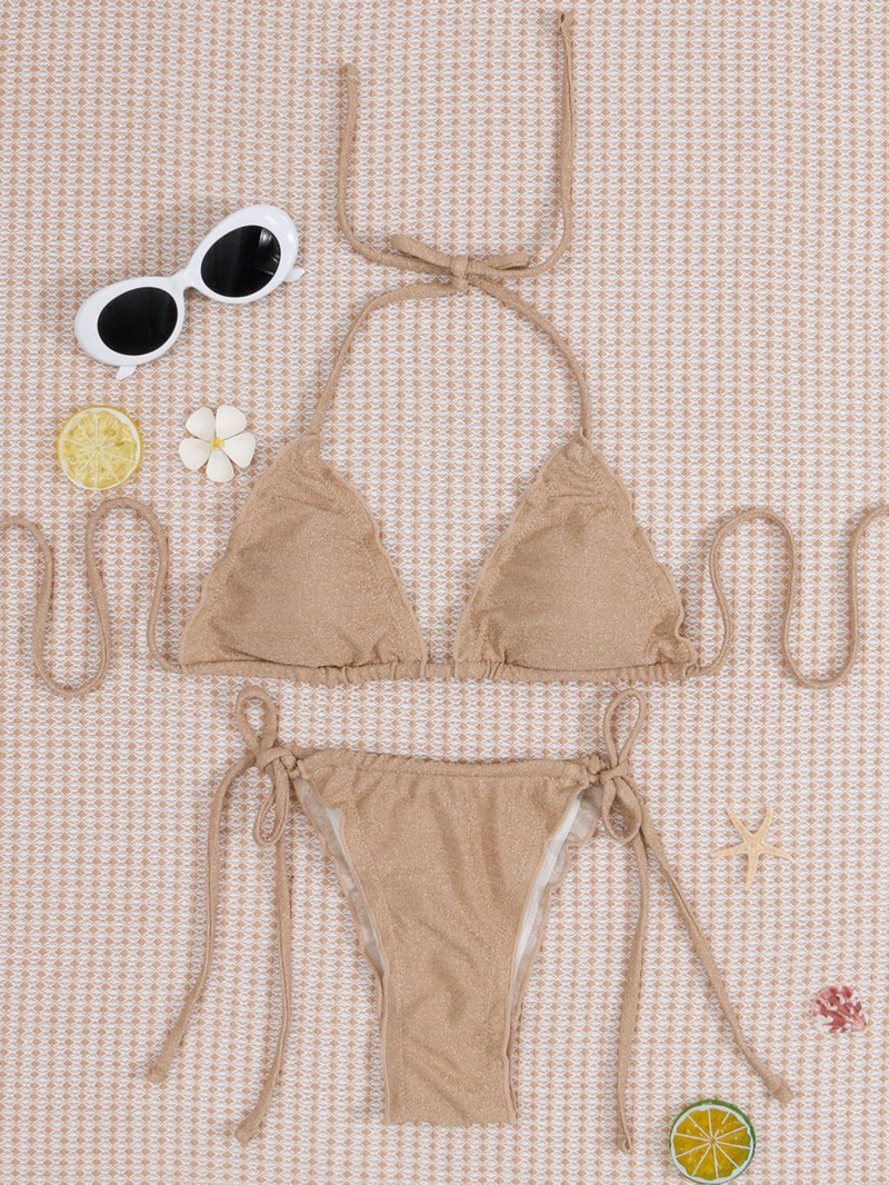 Bikini brazilian sexy cu nervuri 2023 Costum de baie pentru femei Costume de baie pentru femei Set de bikini din doua piese cu costum de baie pentru baie